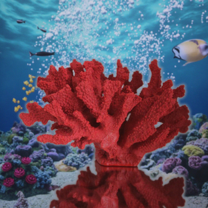 Statue en corail rouge en polyrésine, sculpture en résine, <span class=keywords><strong>décoration</strong></span> <span class=keywords><strong>marine</strong></span> artificielle écologique pour la maison, cadeaux d'anniversaire - Product Image 6