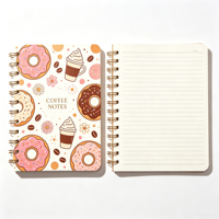 Usine de production de carnets personnalisés à reliure métallique Chain Boutique, papier recyclé 100 g, journal à couverture rigide design donut