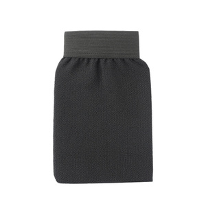 Black Exfoliating Bath Mitt with Medium Sand, Single Layer, Double-Sided Massage for <strong>Back</strong> <strong>Scrubbing</strong> and Bathing - Product Image 1