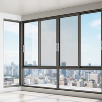 Fenêtres coulissantes modernes de haute qualité à double vitrage trempé, cadre UPVC horizontal, résistantes aux ouragans et insonorisées