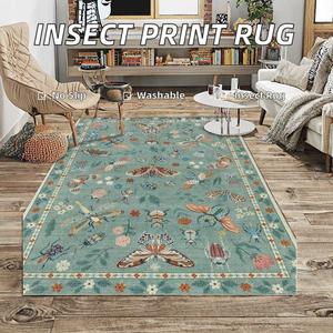 Alfombras Modernas con Estampado de Insectos, de Felpa de Cristal, Antideslizantes, Lavables, de Pelo Corto, para Sala de Estar, Dormitorio y Decoración Debajo de la Cama - Product Image 2