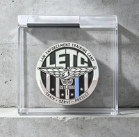 Pièce de collection commémorative en métal émaillé, épaisse, plaquée argent, double face, avec relief personnalisé sur les deux côtés
