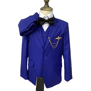 C0015 <span class=keywords><strong>Costume</strong></span> 3 pièces formel pour bébés garçons à un bouton Blazer pour enfants Ensemble de vestes Gilet solide Colar Pant Coat Design for Bay Wedding Gift - Product Image 4