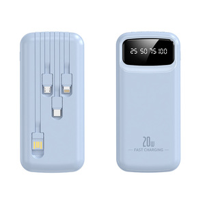 Built-in Cable 20000mAh Large Capacity PD 20W Fast Charging Plastic Power Bank Meituan Gift Custom LOGO - Product Image 5