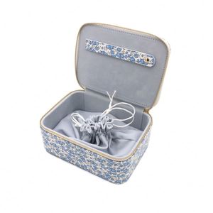 Modern Luxury Eco-friendly Jewelry Travel Organizer Box with Mirror Design and Zipper Closure for <strong>Jewellery</strong> <strong>Storage</strong> - Product Image 1