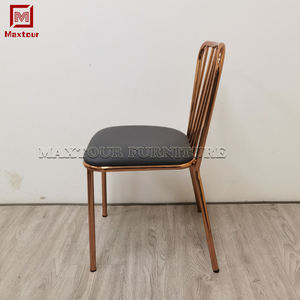 Luxo hotel banquete salão forte ouro rosa cromo <span class=keywords><strong>metal</strong></span> jantar cadeira moderna - Product Image 3