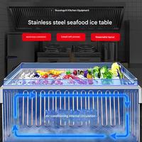 Table de présentation réfrigérée pour supermarché, écoénergétique, en acier inoxydable, pour produits frais et fruits de mer