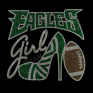 Custom Eagle JAWN Football <strong>Rhinestones</strong> <strong>Transfer</strong> Bling Sport Team Motif Hotfix <strong>Rhinestone</strong> <strong>Transfer</strong> for Shirt - Product Image 6