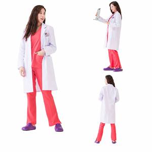 Nuovo Elegante <span class=keywords><strong>Camice</strong></span> da Laboratorio Monouso <span class=keywords><strong>Bianco</strong></span> a <span class=keywords><strong>Mezza</strong></span> <span class=keywords><strong>Manica</strong></span>, Divisa Medica per Infermieri, Polsini in Maglia, Impermeabile, OEM, Unisex, per Ospedale - Product Image 1