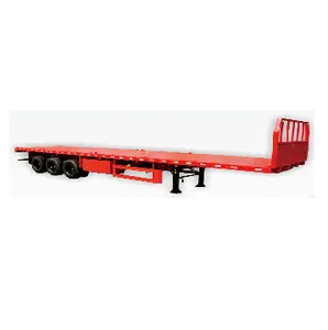 Made In China Alta Resistência Flat Bed Trailer Telescópico Low Flatbed Truck Trailer Low Bed Semi Trailer