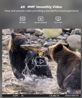 Mini caméra de surveillance de la faune, étanche, 4K 48MP, avec connexion Wi-Fi, facile à dissimuler, détection de mouvement, contrôle à distance.