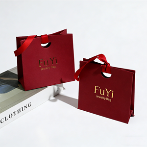 Bolsa de Papel para Joyería con Logotipo Personalizado al por Mayor, Bolsa de Compras para Joyería con Cinta, Bolsa de Papel para Empaque de Joyería, Bolsa para Collares y Anillos - Product Image 1