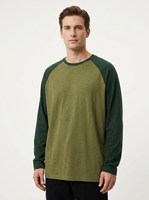 T-shirt vintage pour homme en coton 100% 270 GSM, col rond, manches raglan, tricoté, coupe ample, vierge, vente en gros, design personnalisé