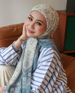 ماليزيا Bawal القطن الفوال المطبوعة وشاح مربع نمط الأزهار الحجاب للنساء المسلمات - Product Image 4