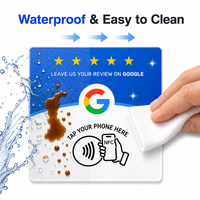 Carte NFC en acrylique personnalisée pour avis Google, autocollant de table étanche, code QR pour avis et commentaires sur les réseaux sociaux professionnels