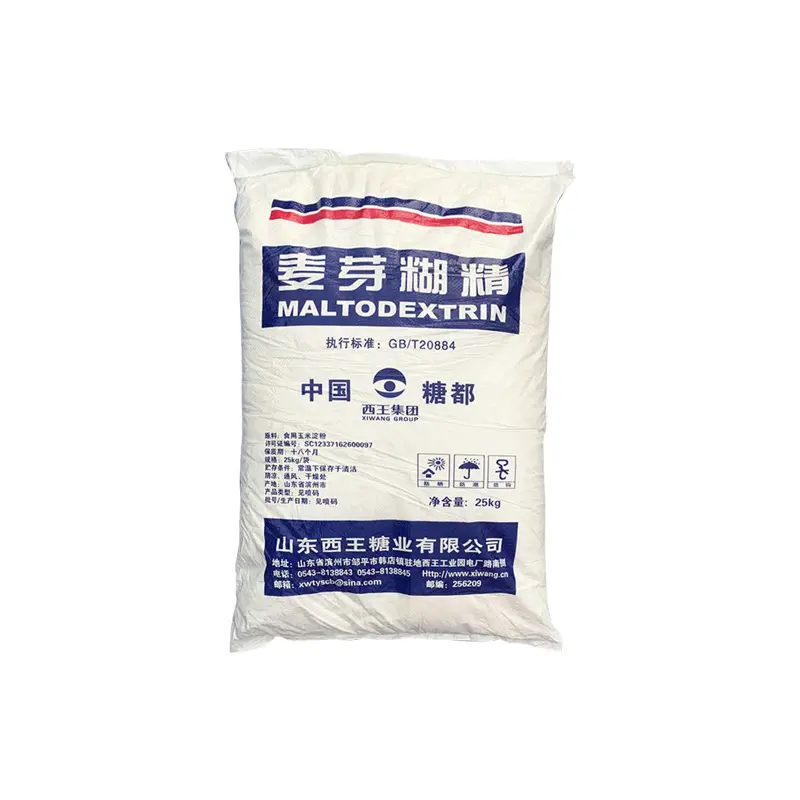 Suministro de fábrica Maltodextrina grado alimenticio 15-20 maltodextrina en polvo 25kg