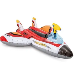 2024 New Design Summer Plastic Inflatable Airplane Float Pool Toy With Water Gun