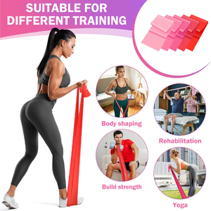 लोचदार फ्लैट प्रतिरोध बैंड कसरत पॉलिएस्टर फैब्रिक मोटी लूप पिलेट्स जिम फिटनेस बैंड - Product Image 6