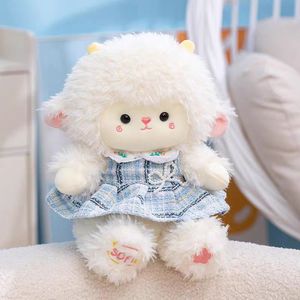 Peluche Mouton Mignon en Jupe à Carreaux, Vente Directe Usine, Poupée en Peluche Agneau, Compagnon de Sommeil, Oreiller, Cadeau d'Anniversaire pour Enfants - Product Image 3