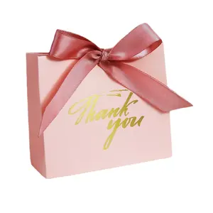 CSMD produsen Cina grosir pemasok Yiwu Harga murah kotak hadiah merah muda tulisan Terima kasih untuk souvenir pernikahan