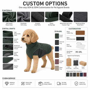 Reversible High Collar Fleece Wrap Vest dog outfitspet <b>clothes</b> oem pet <b>clothes</b> Adjustable Warm Winter Dog Coat - Product Image 2
