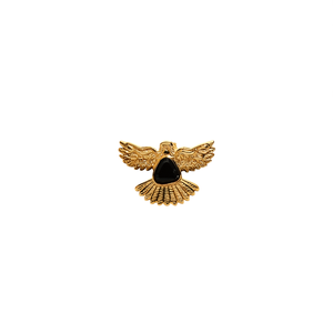 Fashion <b>Rings</b> PVD Gold Plated 316L Stainless Steel Black Stone Eagle Design <b>Adjustable</b> Size - Product Image 2