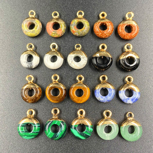 Newest Selling Small Donut <strong>Coin</strong> Bead Pendants Central Hole Ring Ping Buckle Crystal Shape Charms for Jewelry Making <strong>Necklace</strong> - Product Image 2