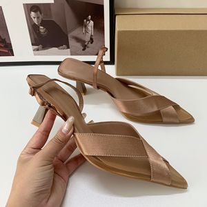 Zapatos de Tacón Bajo para Mujer, Color Marrón, con Correa en el Tobillo, Estilo Mule, Moda Otoño, Tacones Finos de 3 cm, Resistentes, Punta Cruzada, para Oficina, Fáciles de Poner - Product Image 5
