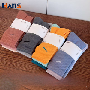 Hans High Tube Sports <b>Socks</b> Breathable Cotton Men Women <b>Running</b> Basketball Custom Logo 3 Pairs Pack - Product Image 1