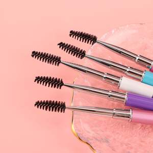 Escova Espiral para Sobrancelhas e Cílios com Tampa Escovas de Máscara Marca Privada Escova de Máscara Espiral Metálica Portátil - Product Image 4