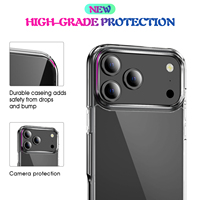 Coque transparente légère et fine anti-rayures antichoc en TPU+PC simple de 1,5 mm pour iPhone 17 Pro Max