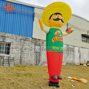 Tùy chỉnh bầu trời vũ công chào đón không khí vũ công người đàn ông với Big hat ngoài trời cửa hàng trang trí <span class=keywords><strong>Inflatable</strong></span> sóng người đàn ông cho quảng cáo - Product Image 2