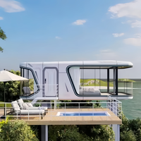 Casa Cápsula de Glamping de Lujo con Sistema Inteligente, Diseño Moderno y Elegante, Modular, Resistente al Viento y a la Lluvia, Personalizable, de Acero Galvanizado