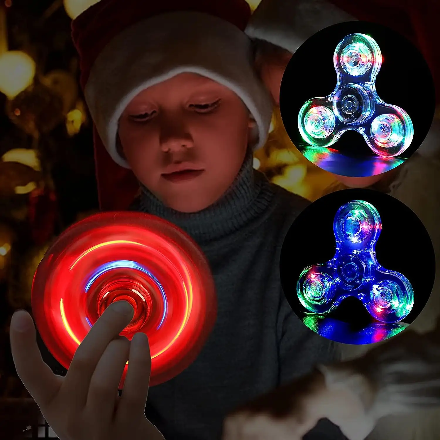 Hot Sale Led Light Up Fidget Spinners Halloween Ação de Graças Goodie Bag Stuffers Brilho no Escuro Sensorial Brinquedos