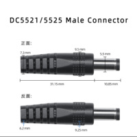 Cable de Extensión USB DC Macho a Hembra, Interruptor de 5V, Ventilador con 3 Niveles de Temperatura Ajustables, Conductor de Cobre, Cable Aislado de PVC de 22AWG, 0.3m