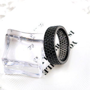 Anello in <span class=keywords><strong>Argento</strong></span> Nero con Zirconia Cubica, Trendy Anello Eternity con 4 Cerchi di Pietre per <span class=keywords><strong>Uomo</strong></span> e Donna - Product Image 5