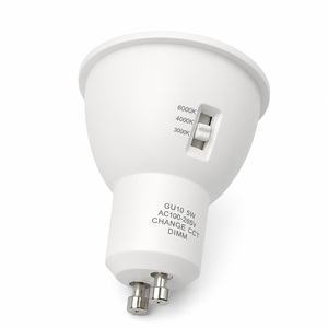 หลอดไฟ LED GU10 5W สปอตไลท์ 2700K 4000K 6000K AC 230V ได้รับการรับรองมาตรฐาน CE สำหรับใช้ภายในอาคาร หลอดไฟ GU10 เปลี่ยนค่า CCT ได้ ปรับความสว่างได้ - Product Image 2