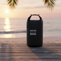 Sacs de nettoyage à sec portables en PVC à fermeture roll-top, imperméables, avec logo personnalisé, durables, 20L/30L, noirs, sacs gonflables pour moto