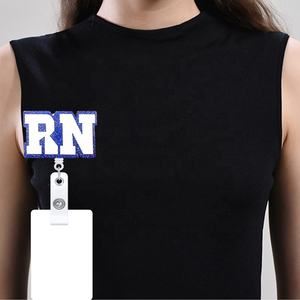 Insigne d'infirmière en acrylique avec <span class=keywords><strong>lettres</strong></span> pailletées RN, porte-bobine, porte-carte, porte-badge rétractable, accessoires d'infirmière - Product Image 5