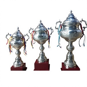 Stainless Steel <b>Trophy</b> <b>Cup</b> With Ribbons Durable Metal Award For Competition Display - Product Image 1