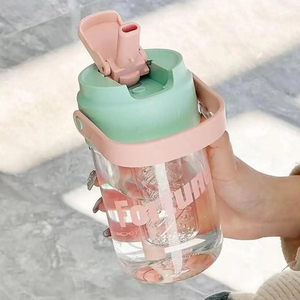 Wholesale Portable 600/800ML <b>Plastic</b> Water Bottle with <b>Straws</b> Tea Strainer Cup for Sports Travel Students and Girls - Product Image 5