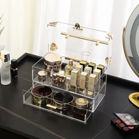 Stand Display Akrilik Ramah Lingkungan yang Dapat Disesuaikan dengan Pencetakan UV untuk Cat Kuku, Parfum, Lipstik, Kotak Display Akrilik Makeup