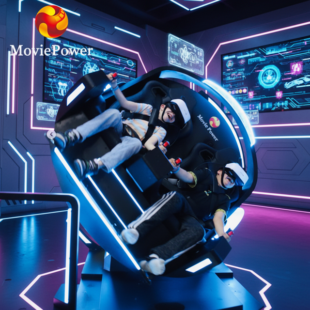 MoviePower VR 360 Motion Flight 720 Degree 2 Seats Virtual Reality Simulator Flying Roller Coaster Game 9D Vr 360 Simulator