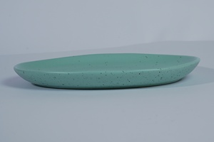 Juego de Platos de Cerámica Esmaltada de Color Verde Redondo, Vajilla de Porcelana para Restaurante, Vajilla para la Mesa - Product Image 2