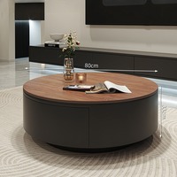 Meuble TV de Luxe Haut de Gamme, Ensemble Meuble TV et Table Basse Moderne pour Salon avec Rangement