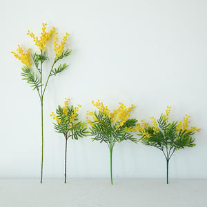 Fleurs artificielles en soie Mimosa Wattle, courtes et longues tiges, fausse feuillage pour la décoration intérieure et les arrangements <span class=keywords><strong>de</strong></span> mariage - Product Image 3