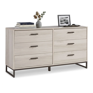 <span class=keywords><strong>Commode</strong></span> à 6 tiroirs avec base en <span class=keywords><strong>métal</strong></span> <span class=keywords><strong>noir</strong></span>, finition <span class=keywords><strong>bois</strong></span> clair, large <span class=keywords><strong>commode</strong></span> à tiroirs, fournisseur de mobilier pour projets, logo personnalisé - Product Image 1