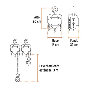 Truper da 1 1/2 tonnellate di paranco a catena manuale monofase in lega di alluminio per edilizia mineraria uso domestico al dettaglio con alimentazione a leva - Product Image 2