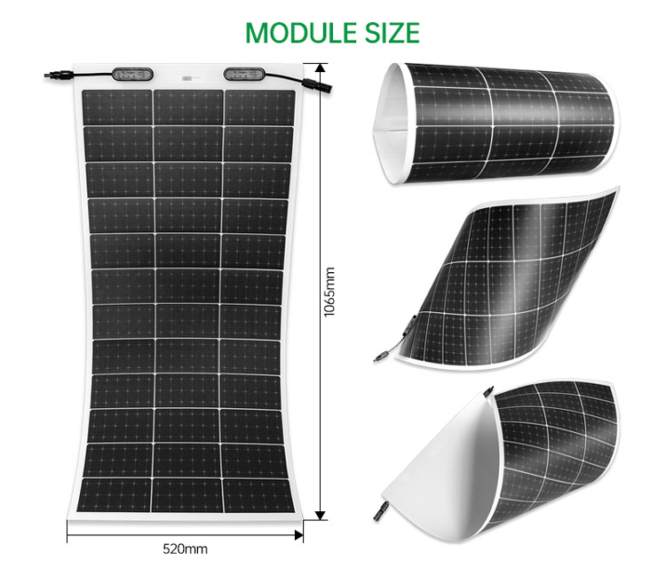 Panneau solaire amorphe flexible solaire flexible portatif du film 100W 6