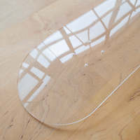 Planche de skateboard longue en acrylique transparente personnalisée par le fabricant, épaisseur 8 mm, avec impression personnalisée, plaque plate pour décoration murale à domicile